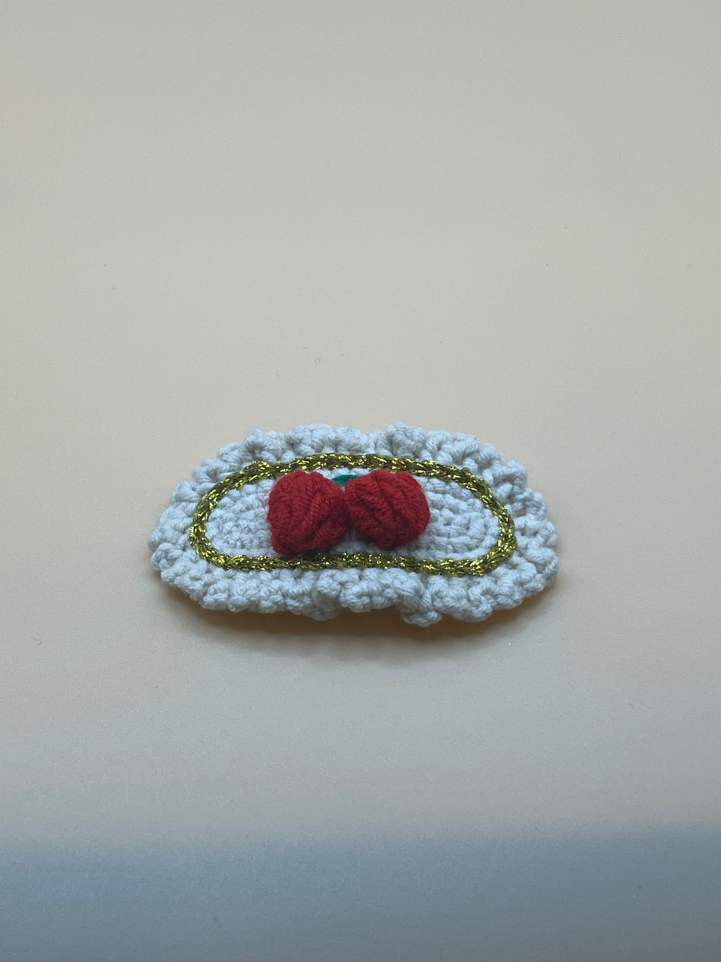 White Cherry Hair Clip