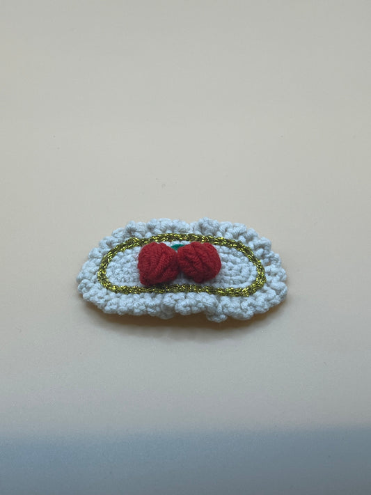White Cherry Hair Clip