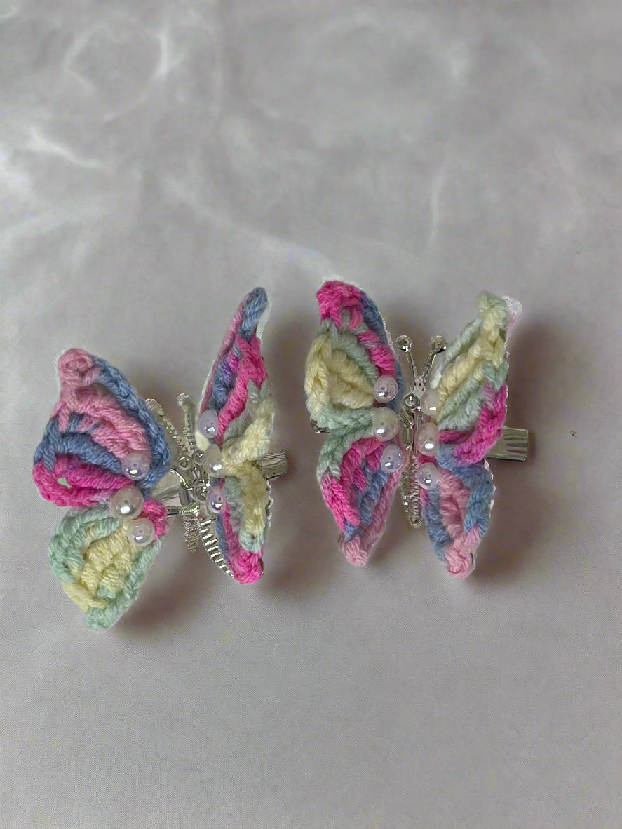 Butterfly Rainbow Hair Clip Pair